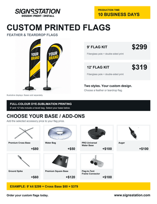 Custom Printed Feather & Teardrop Flags - Signs Station & Printing